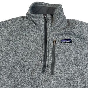 SOLD***Patagonia Better Sweater Quarter Zip Fleece Pullover Grey Comfort Men’s